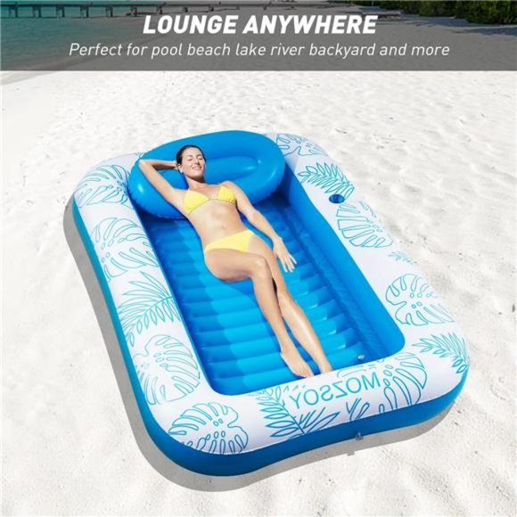 Inflatable Pool Float, Tanning Pool Lounger Float - 4 in 1  Sunbathing Pool - Picture 2 of 7